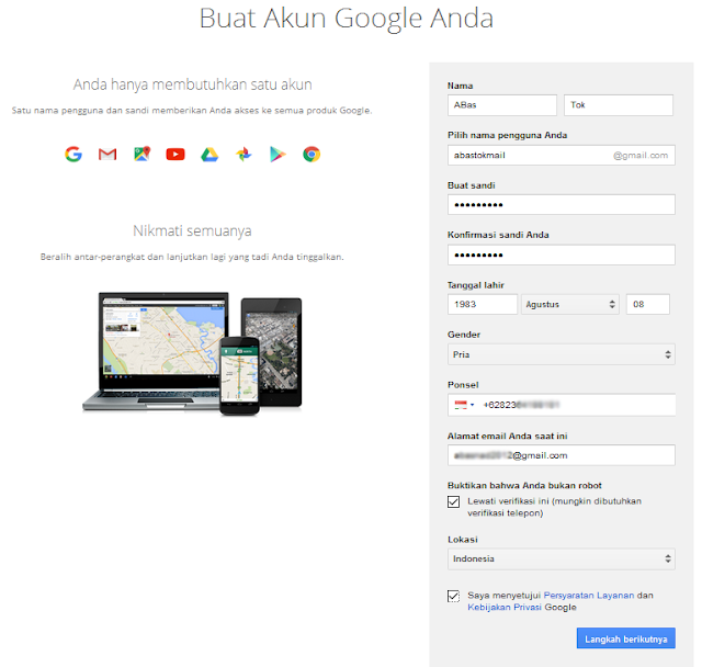 cara mudah membuat akun gmail, cara membuat email Google, Buat Gmail