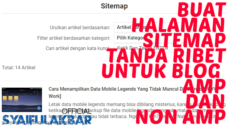 Cara Membuat Halaman Daftar Isi Blogger Responsive TANPA RIBET Untuk AMP Dan Non AMP