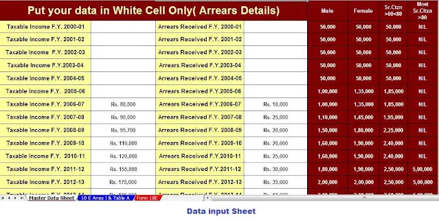 Arrears Salary Relief Calculator A.Y 2023-24