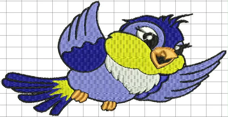 Free Download: Little Blue Bird Computer Embroidery Design