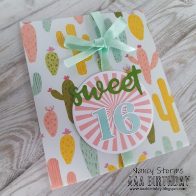 Sweet 16 gift card holder for a girl