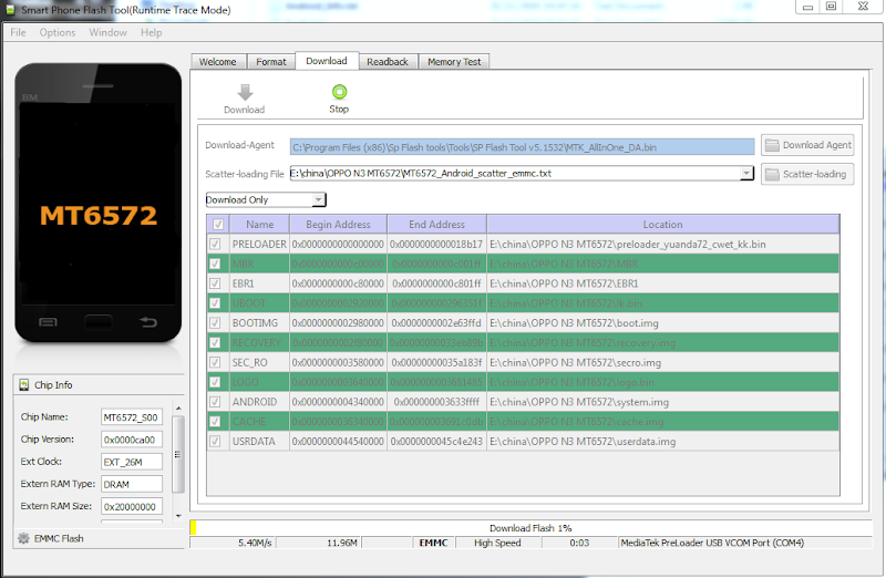 OPPO N3 FAKE MT6572 rom flash tool ok 