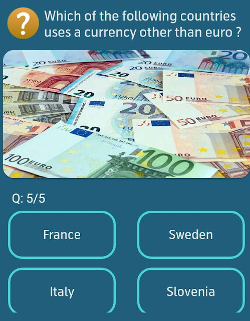 Which of the following countries uses a currency other than euro?