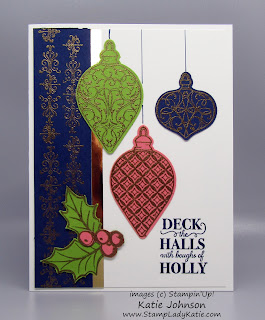 Ornament card made with Stampin'Up!'s Christmas Gleaming stamp set and Gleaming Ornaments Punch Pack