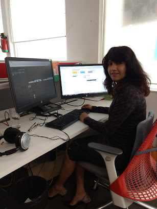 A girl working in the office