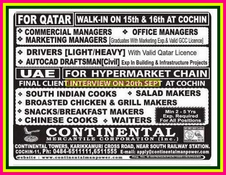 Hypermarket chain jobs for UAE & Qatar