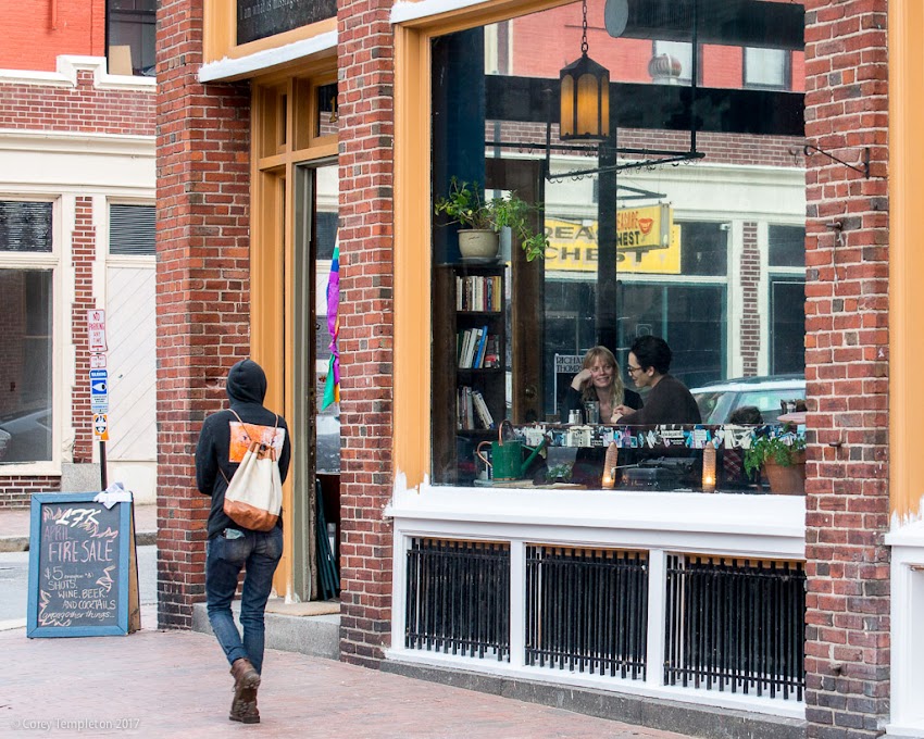  Portland, Maine USA April 2017 photo by Corey Templeton. Local bar and eatery LFK in Longfellow Square.