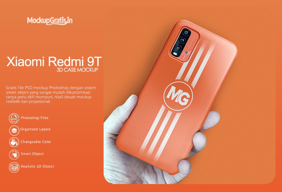 Download Mockup Case 3D Xiaomi Redmi 9T
