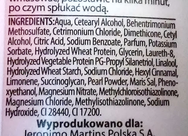 bebeauty shine & revive - odżywka do wszystkich rodzajów włosów z proteinami i ekstraktem z pereł, gładkość i blask, skład