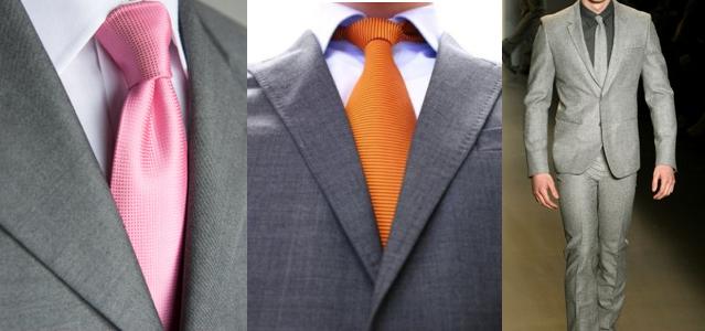 Business Suiting' Men dressing 2012 Shirt and Tie Combos for Grey Suit