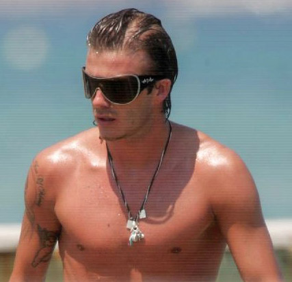 David Beckham Tattoo David Beckham on Beach