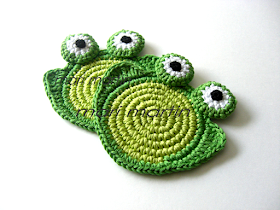 Crochet Coasters Green Frog