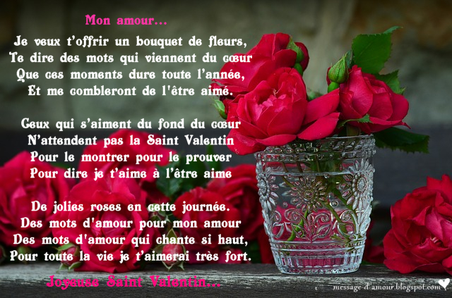 Poemes Pour La Saint Valentin Message D Amour