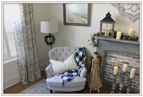 French Country-French Farmhouse-Christmas-Bedroom-Sitting Area-Cottage Style-From My From Porch To Yours