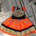 Orange Black Small Kid Lehenga