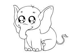 Smile Baby Elephant For Coloring Pages Online