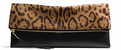 Large leopard print clutch worn by One Tree Hill's star Sophia Bush