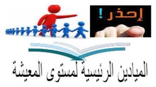 الميادين الرئيسية لمستوى العيشة ومجالات كل ميدان