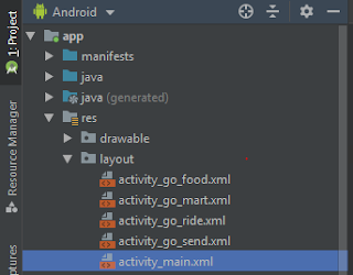 Letak file layout activity_main.xml pada Android Studio