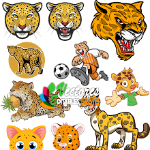 VECTORES  DE LEOPARDOS EDITABLES