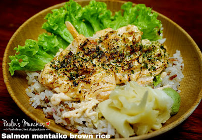 Salmon mentaiko brown rice - Salmon Samurai at 100AM Mall Tanjong Pagar - Paulin's Munchies