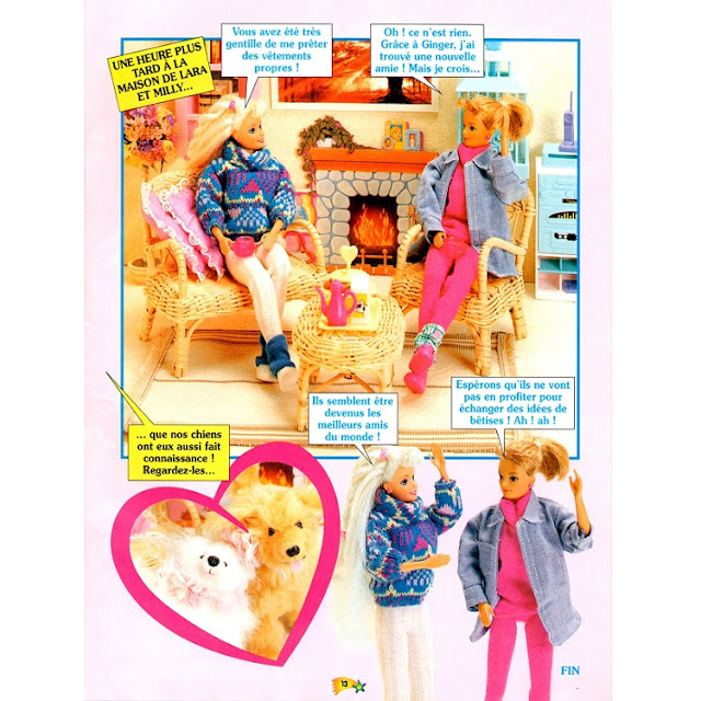 Huitième page du roman-photos de Barbie et son chien Ginger.