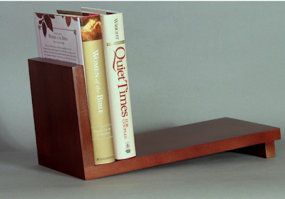 slanted desk or table top book rack, wood