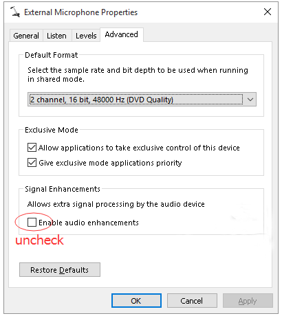 fix sound problem on windows 10