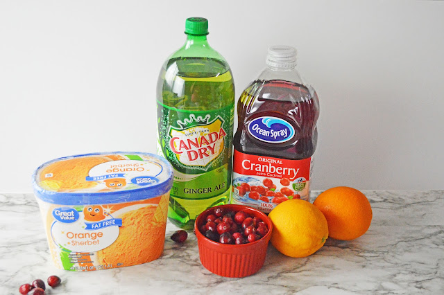 recipe ingredients displayed on a marble background.