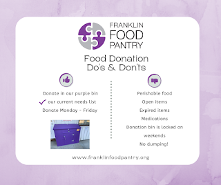 Franklin Food Pantry: Donation do's and don'ts