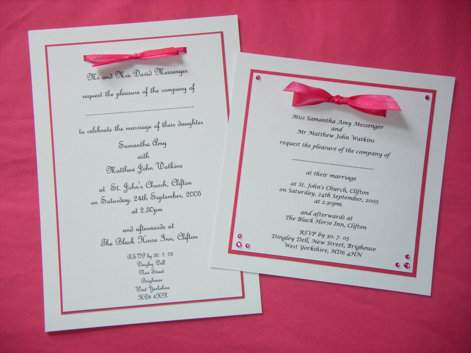 homemade wedding invites