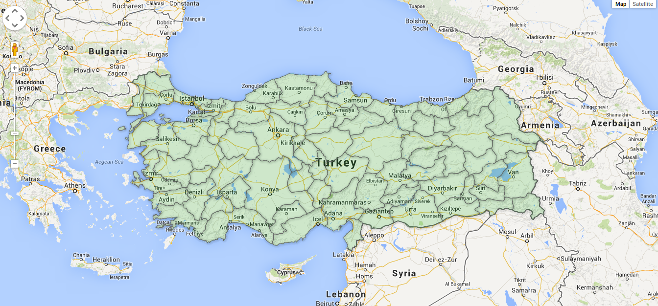 Mgocenoglu Google Maps Api Il Sinirlarini Gosteren Turkiye Haritasi