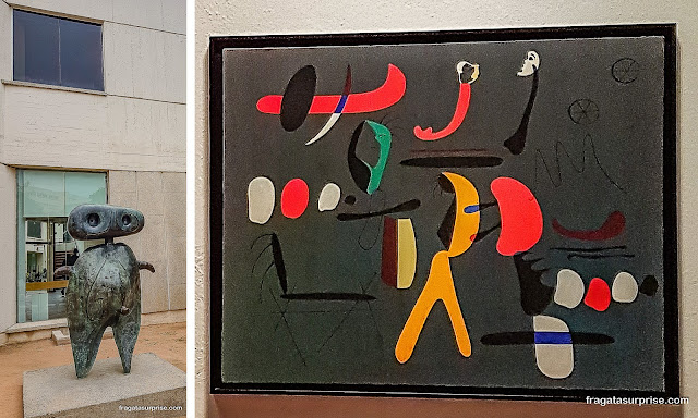 Escultura "Personagem" e "Pintura", obras de Joan Miró