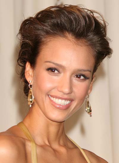 jessica alba short hair updo. jessica alba haircut. jessica