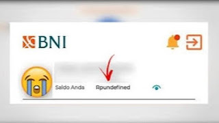 Saldo Rpundefined di BNI Mobile Banking