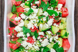 SUMMER WATERMELON SALAD WITH CUCUMBER, FETA AND MINT