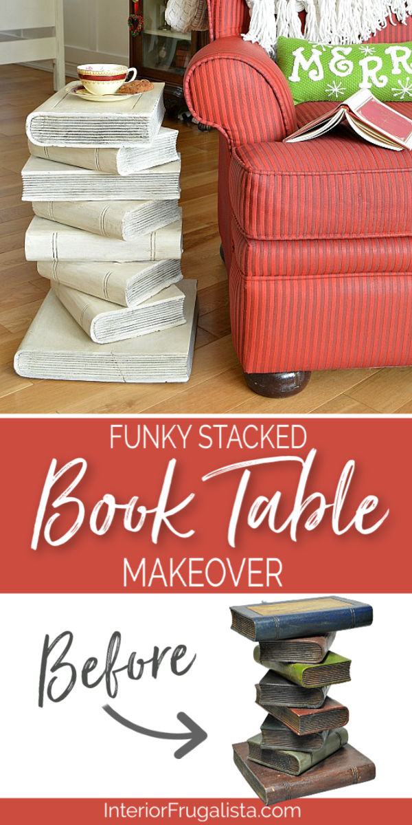 Upcycled Stacked Book Table 