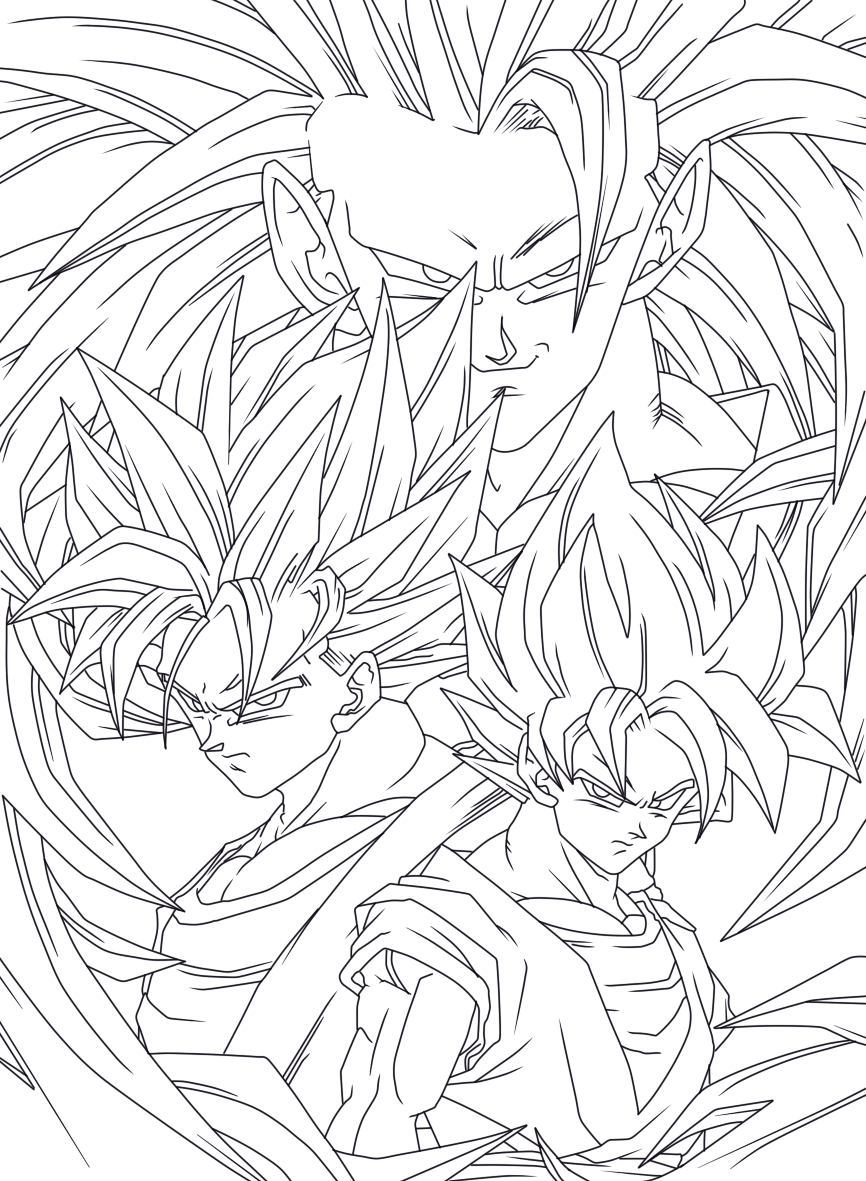 Desenhos do Dragon Ball Z para Colorir e Imprimir - Desenhos