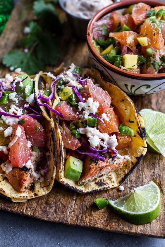 Description Cuban Fish Tacos with Citrus Mango Slaw + Chipotle Lime Crema. prep time: 25 MINUTES cook time: 5 MINUTES total time: 30 MINUTES yields: SERVES 4 Ingredients Cuban Fish 1 pound skin on…