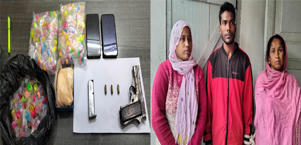 3 arrested with drugs and illegal arms at Nagaon