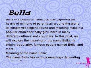 meaning of the name "Bella"