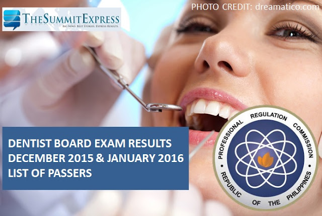 December 2015 & January 2016 Dentist board exam results
