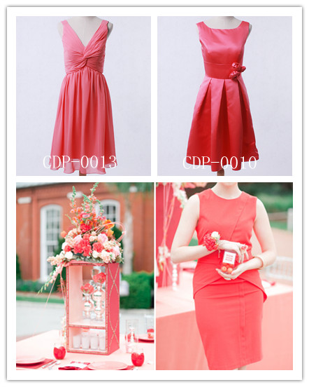 short red bridesmaid dresses