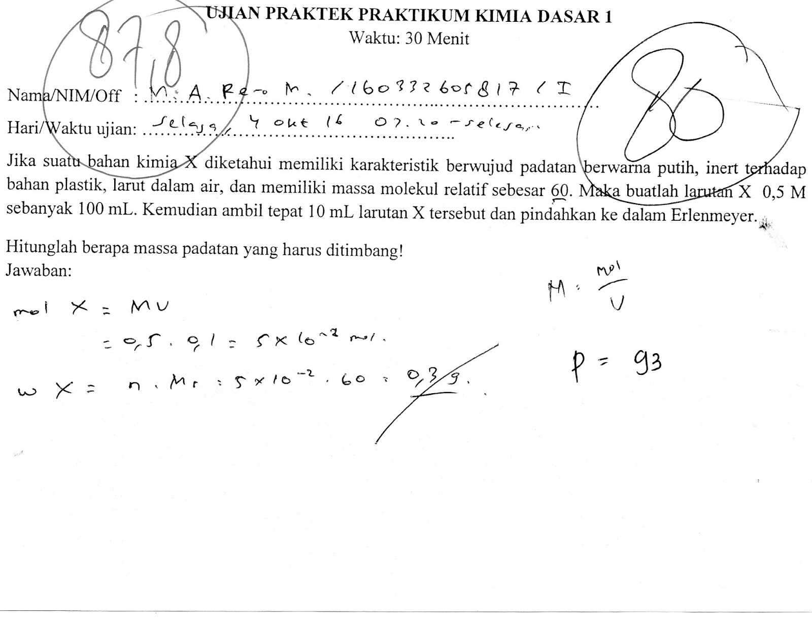 Terus habis itu langsung dilanjut UTS UTS e dalam bentuk UPRAK mbuat larutan Yang dinilai keterampilan praktikum sama kebenaran Gini soalnya