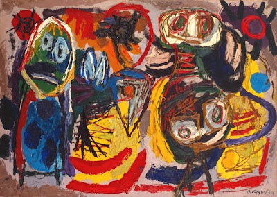 Karel Appel -  People, Birds and Sun  1954 