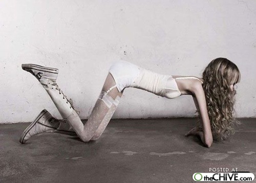 Skinny anorexic model poses for glamour photoshoot