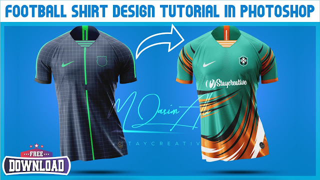 Football Shirt Design Tutorial + Free Yellow Image Mockup by M Qasim Ali