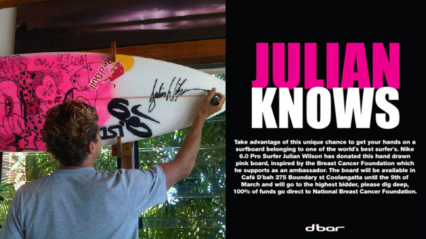 Julian Wilson Pink Breast Cancer Board