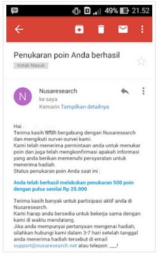 Cara gampang mendapat pulsa gratis dari nusaresearch