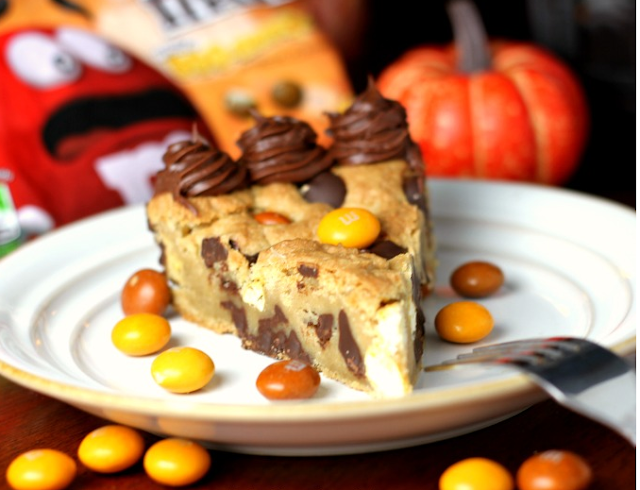 Butterscotch M & M Chocolate Chip Cookie Cake